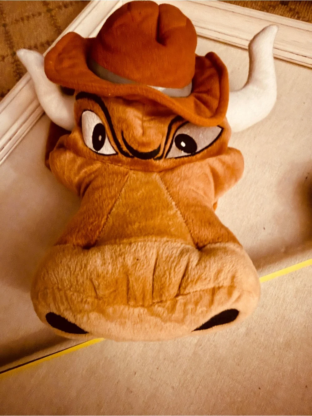 Vintage TeamHeads plush Texas Longhorns Bevo mascot novelty hat / cap